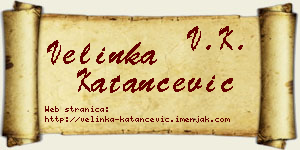 Velinka Katančević vizit kartica
